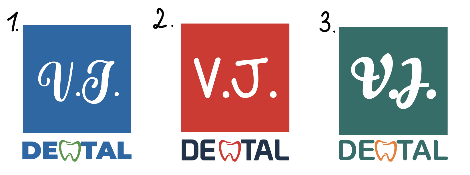 Druhé kolo návrhov loga pre V.J. Dental