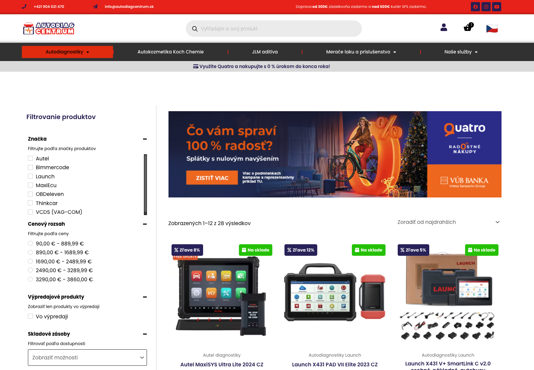 Prípadová štúdia e-shopu s autodiagnostikami