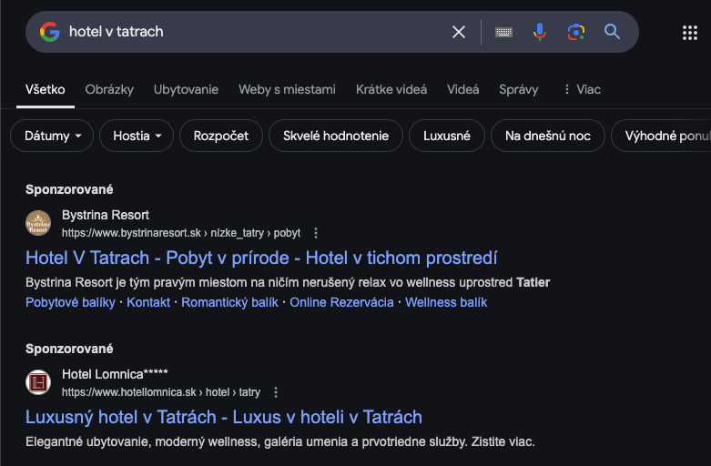 Vyhľadávacia reklama Google Ads